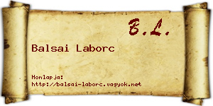 Balsai Laborc névjegykártya